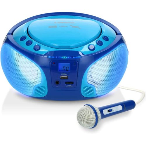 MONDODIGITALE-Scd-650 - Lecteur Cd Pour Enfants - Radio Cd - Lecteur Karaoké - Système Stéréo - Boombox - Lecteur Cd/Mp3 Et Usb - Puissance 2 X 2 W Rms - Fonction Sing-A-Long - Microphone