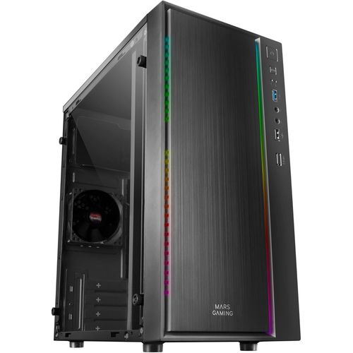 MONDODIGITALE-Mcm, Boîtier Pc Micro Atx, Compact, 16 Modes Rgb, Ventilateur 8 Cm Noir