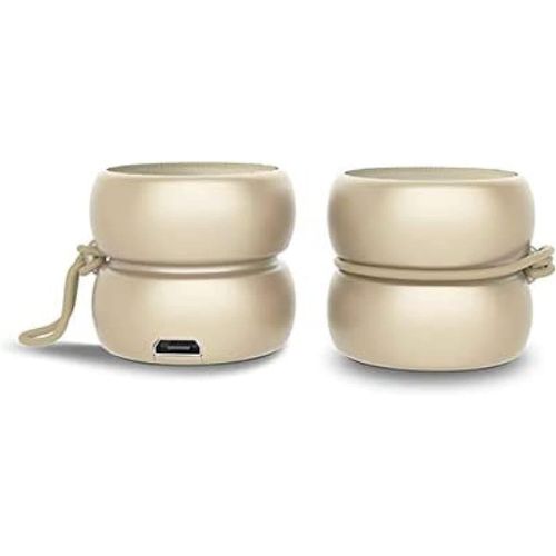 MONDODIGITALE-Mini Enceinte Bluetooth Ultra Compact Yoyo Speaker-Haut Parleur Puissant De 3 Watts-Haut-Parleurs Nomade Avec 4 Heures D'Autonomie -Format Enceinte Petite Taille 3 Cm (Or, Stéréo)