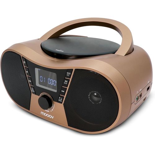MONDODIGITALE-Lecteur Cd Copper & Black Avec Radio Fm, Port Usb, Fonctions Sleep Et Id3