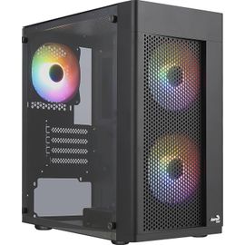 MONDODIGITALE-Hexformbkv2, Boîtier Pc Micro Atx, 3 Ventilateurs Frgb, Grille Avant, Noir
