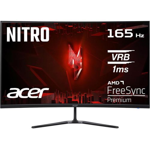 MONDODIGITALE-Nitro Ed320Qrs3 Moniteur De Jeu 31,5"" (80 Cm) Full Hd, 165 Hz, 5 Ms (Gtg), 2 X Hdmi 2.0, Dp 1.4, Incurvé, Dp/Hdmi Freesync Premium, Noir