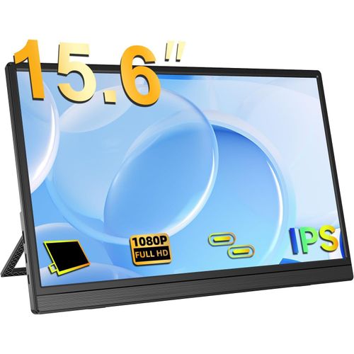MONDODIGITALE-Extrander Moniteur Portable 15,6 Pouces Extrander Deuxième Écran Pour Ordinateur Portable Avec Mini Hdmi/Usb Type C/Double Haut-Parleurs/Vesa/Smart Bracket Fhd 1080P Ips Écran Mat Respe
