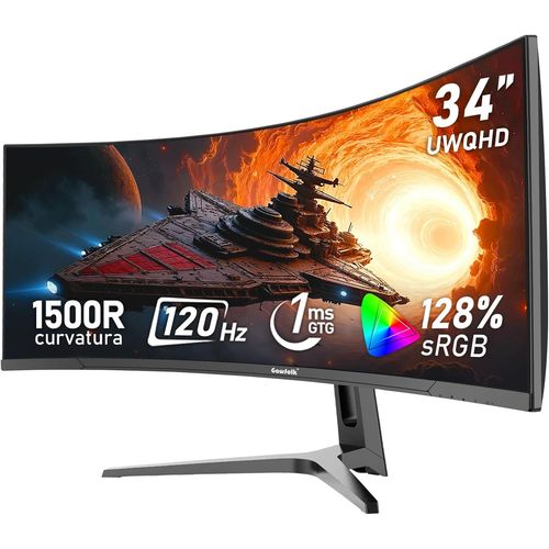 MONDODIGITALE-Écran Pc Ultra Large 34 Pouces 1500R Incurvé 120Hz Gaming Computer Moniteur,21:9 Uwqhd(3440X1440)¿128% Srgb¿Freesync¿Hdr¿178 ° Angle Vue¿Displayport¿Hdmi¿Vesa 75 * 75Mm-Noir