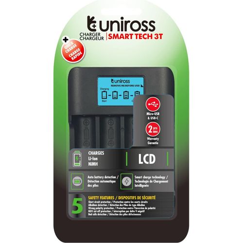 MONDODIGITALE-Chargeur Smart Tech Lcd, Pour 1 À 4 Piles Lithium 18650 & Ni-Mh 1.2V Aa Aaa