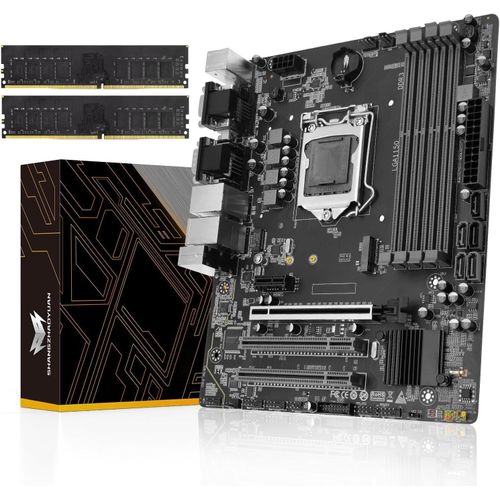 MONDODIGITALE-H97M Pro Lga 1150 Carte Mère Avec 2*8Go Ddr3 1600Mhz Ram Intel Carte Mère Intel Pour Processeur Core I3 I5 I7/Pentium/Xeon De 4Ème 5Ème Génération (Sata 3.0, Usb 3.0, Nvme M.2, Pcie 3.0