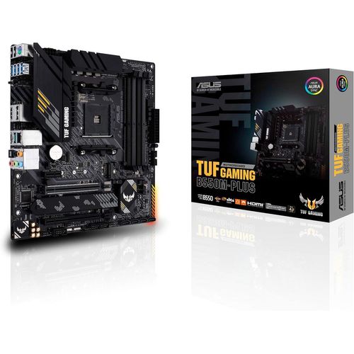 MONDODIGITALE-Tuf Gaming B550M-Plus ¿ Carte Mère Amd B550 (Ryzen Am4), Matx, Pcie 4.0, 2Xm.2, Ddr4 4400, Ethernet 2.5 Gb, Hdmi, Displayport, Sata 6 Gb/S, Usb 3.2 Gén. 2 Type-A Et Type-C, Aura Sync Rg