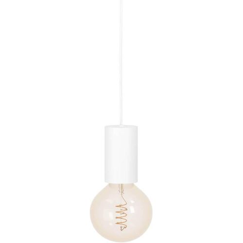 MONDODIGITALE-Suspension Pozueta 1, Luminaire Pendentif Pour Salon Et Salle À Manger, Douille E27 Avec Câble, Lampe De Plafond Suspendue En Métal Blanc, Ø 6,5 Cm