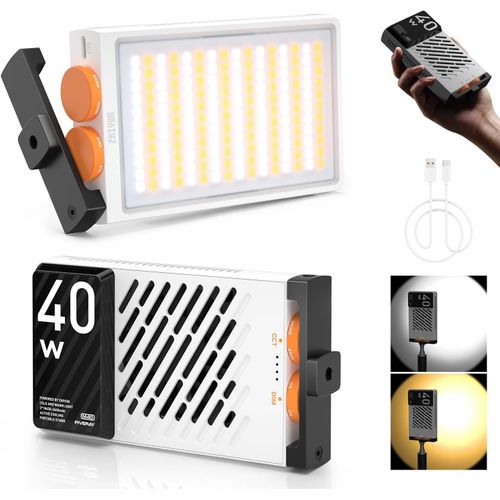 MONDODIGITALE-Fiveray M40 [Official] Panneau Led 40W, Lumiere Photo De Poche 320G Avec Batterie, 14000 Lux, 2700-6200K, Cri¿96, Tlci¿97, Streaming Lampe Portable Pour Youtube Tiktok Livestream