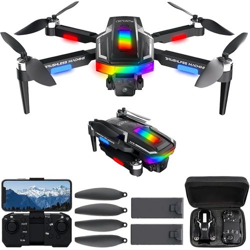 Mondodigitale-Drone Pliable Sans Brosse Pour Enfants Et Débutants, Drone Wi-Fi Fpv Avec Caméra Hd 1080p, 3d Flip, Capteur De Gravité, Bouton Unique De Décollage/Atterrissage, Follow Me, Double Caméra-Blumacht
