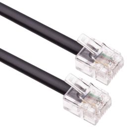 MONDODIGITALE-Câble Rj11 10 M, Rallonge Adsl, Cordon Téléphonique, Connecteur Internet Bt Haut Débit, Mâle Vers Mâle, Routeur Et Modem Vers Prise Téléphonique Rj11, Microfiltre (Noir)