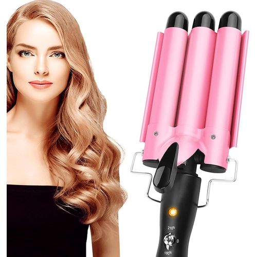 Mondodigitale-Fer À Boucler Pour Cheveux-Avec 3 Barils-Température Réglable-25 Mm-Chauffage Rapide-Grande Vague Pour Longs Et Courts