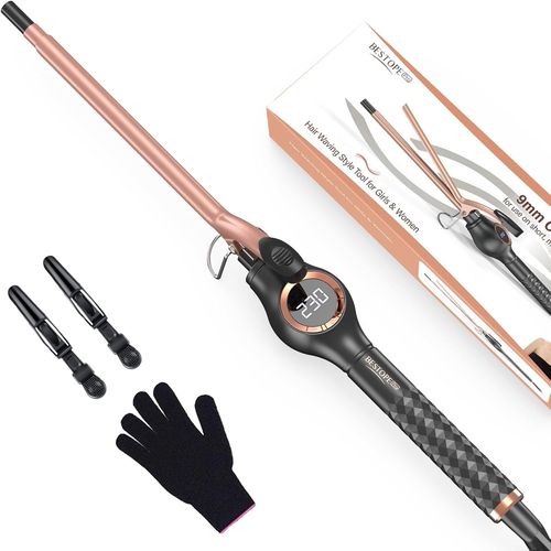 Mondodigitale-Boucleur A Cheveux 9mm , Boucleur A Cheveux Pour Petites Boucles, Multi-Températures Sélectionnables, Boucleur Prolongé, Fer A Boucler À Chauffage Rapide, Boucleur Avec Grand Écran Lcd