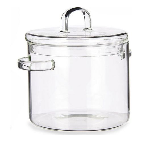Marmite Avec Couvercle Verre Borosilicaté Transparent (15,4 X 16,8 X 20,5 Cm)