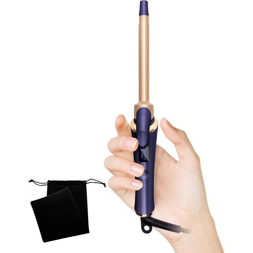Mondodigitale-Mini Fer À Friser, Fer À Friser 13mm Pour Cheveux Courts, Fer À Friser De Voyage Avec Écran Lcd, 5 Températures Réglables 120-200¿, Fer À Friser Double Voltage Avec Pince