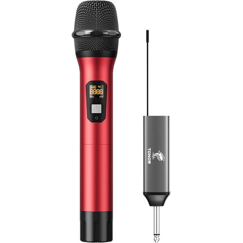 MONDODIGITALE-Microphone Sans Fil, Système Uhf De Micro À Main En Métal Avec Récepteur Rechargeable, Sortie 1/4\U201D Pour Amplificateur, Système De Sonorisation, Machine Karaoké De Chant, 60M (Tw620