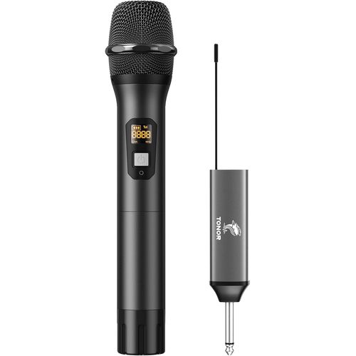 MONDODIGITALE-Microphone Sans Fil, Système Uhf De Micro À Main En Métal Avec Récepteur Rechargeable, Sortie 1/4\U201D Pour Amplificateur, Système De Sonorisation, Machine Karaoké De Chant, 60M (Tw620