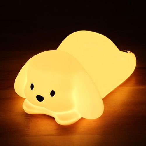 Mondodigitale-Veilleuse Enfant Veilleuse Lapin¿7 Couleurs Portable Lampe Lapin¿Veilleuse Bebe Minuterie 1/3 Heure¿ Usb Veilleuse Rechargeable¿Cadeaux Et Surprises Pour Garçons Et Filles (Chien)