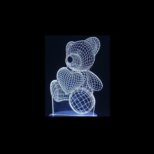 Mondodigitale-Veilleuse 3d Lampe De Nuit 7 Couleurs Alimentée Par Câble Usb Touche Tactile Pour Lit D'enfant Décoration De Salon Cadeaux \U2013 Ours Avec C?ur