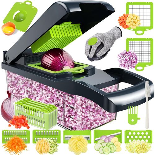 Shiba-Coupe Legumes Multifonctions,16 En 1 Mandoline Cuisine,Coupe Legumes Manuel,Mandoline Professionnelle Cuisine,Decoupe Legume[7