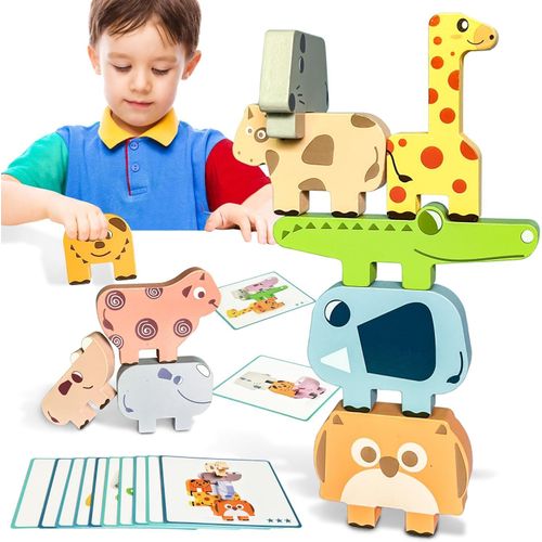 Shiba-Jouet En Bois, Jeux Montessori Enfant Animaux Bloc Empiler, Parcours Motricité Bébé Jouets D'activité Et De Développement, D[1