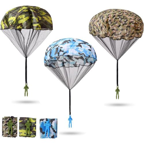 SHIBA-3 PCS Jouets Parachute Jouet Militaire Jouets de Parachute Jouet d'extérieur pour Enfants Jeu de Jardin pour Enfants Enfants[1