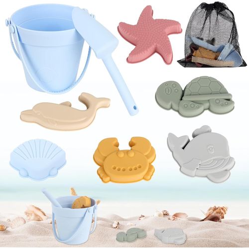 Shiba-Jouet De Sable En Silicone, Kit De Jouets De Plage Enfant Avec Seau, Pelle Et Moules Pour Animaux, Jouet De Sable Avec Sac E[9
