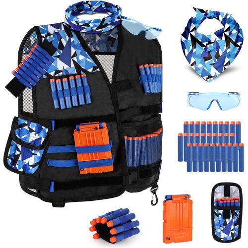 Shiba-Gilet Tactique Enfants Pour Nerf N-Strike Elite Series, Avec Fléchettes, Étui À Fléchettes, Bracelet, Masque Facial, Chargeu[1