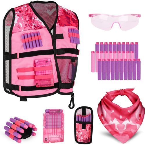 Shiba-Gilet Tactique Enfants Pour Nerf N-Strike Elite Series, Avec Fléchettes, Étui À Fléchettes, Bracelet, Masque Facial, Chargeu[1