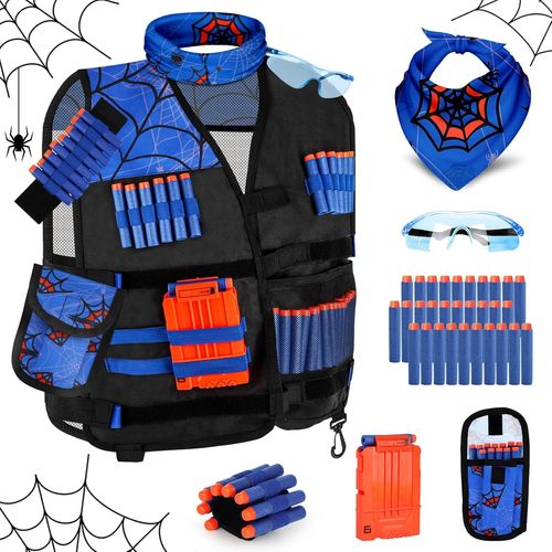 Shiba-Gilet Tactique Enfants Pour Nerf N-Strike Elite Series, Avec Fléchettes, Étui À Fléchettes, Bracelet, Masque Facial, Chargeu[1
