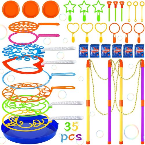 Shiba-35 Pièces Bulle De Savon Geante Bulles Geantes Enfant Jeu Exterieur D'extérieur Pour Enfants Lot Baguette Outils, Bulles Gea[1