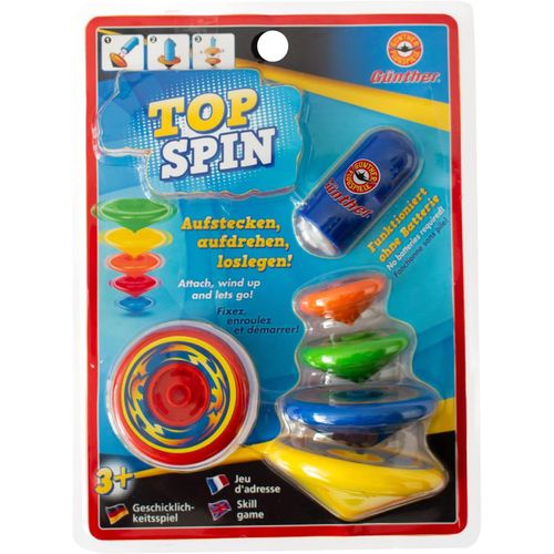 Shiba-Paul Günther 1560 - Top Spin, Jeu D'adresse Pour Enfants À Partir De 3 Ans, 5 Toupies Et Démarreur Inclus, Diamètre D'env. 4[7