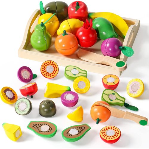 Shiba-Fruits Et Légumes Jouets Dinette Enfant 2 Ans En Bois Accessoire Ustensile Cuisine En Bois Enfant Anniversaire Cadeau 2 Ans [4