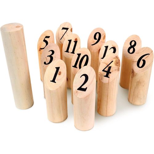 Shiba-- 12 Quilles Nordiques - Jeu D'adresse Et De Plein Air - 049712 - Beige - Bois - 15 Cm - Jouet Enfant - À Partir De 6 Ans[764]