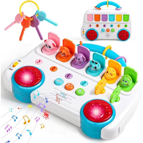 SHIBA-Jouet Bebe 1 an, Jouet Montessori avec 6 Animaux Musique et Lumières Jeux Enfant Bébé 1 2 Ans Fille Garçon Jeux Eveil Educat[7