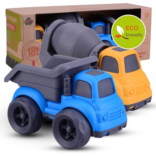 SHIBA-Coffret Petite Voiture Enfant, 2 Petites Voitures Jouets Mini Cars, Camion Plastique Biologique, Voiture Enfant Jouets de Sa[1