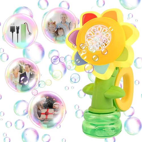 Shiba-Machine A Bulle, Tournesol Machine Bulles De Savon Pour Enfant, Automatique Jouet À Bulles Cadeau Pour Enfant, Pistolet A Bu[1