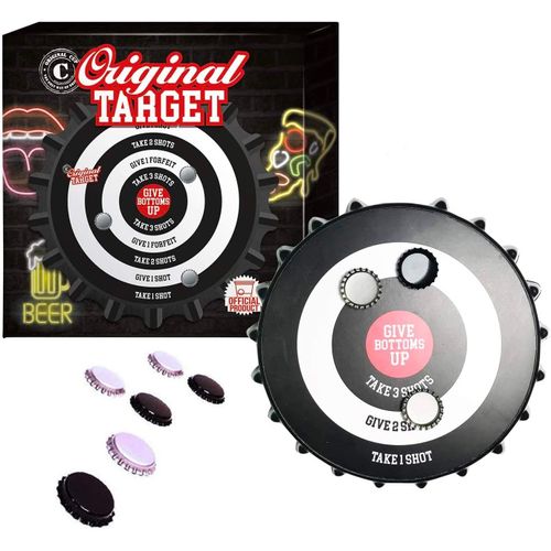 SHIBA-Original Target® | Cible Aimantée avec Gages | Qualité Premium | Jeu d'Adresse avec 6 Capsules de Bière | Jeu à Boire | Apér[2