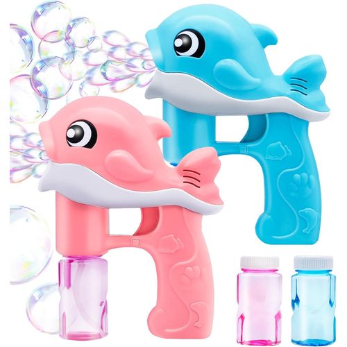 Shiba-2 Pistolets À Bulles Baleine Avec 4 Bouteilles De Solutions À Bulles, Machine À Bulles Automatique Pour Enfants, Cadeaux De [2