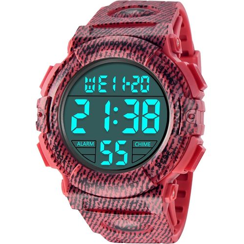 Shiba-Montre Digitale Homme Avec Chronomètre, Eclairage, Alarme, Calendrier-Montres Sport Avec Bracelet En Silicone[175]