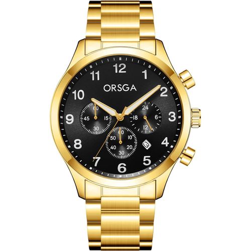 Shiba-Montre Homme Etanche Chronographe Analogique Quartz Montres Homme Avec Calendrier Date Montres Bracelet Acier Inoxydable Gra[2