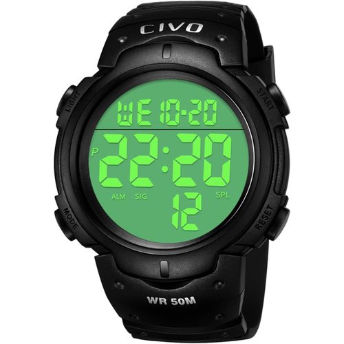 Shiba-Montre Homme Sport Militaire Étanche Montre Digitale Chronomètre Alarme Lumière Led Montres Bracelet Hommes Numerique Mode G[8