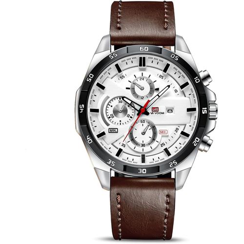 Shiba-Montres Pour Hommes, Montre Chronographe De 55mm, Montre À Analogique Quartz Avec Bracelet En Cuir Et Date, Grand Cadran Mod[1