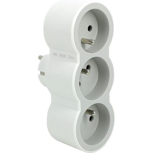 SHIBA-LEGRAND - Fiche Multiprise Triplite - 3 Prises Frontales avec Terre - Positionnement Horizontal - Sécurité Enfant Intégrée -[9