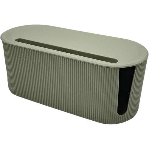 SHIBA-Boite Cache câble, câche multiprise, Boite de Rangement pour câble (Kaki)[641]