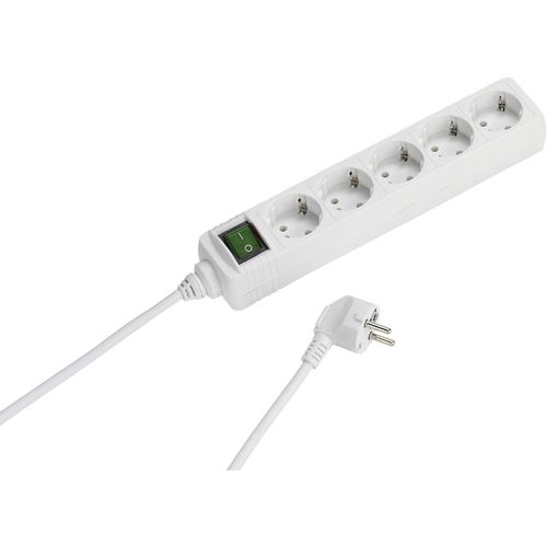 SHIBA-Basic Line Barre multiprise 5 prises avec interrupteur Blanc 3 m (Import Allemagne)[1131]