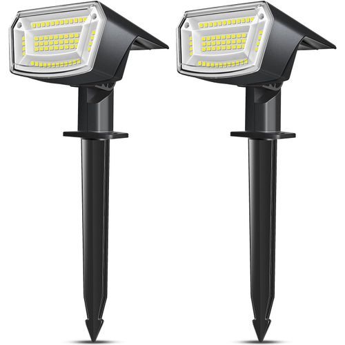 Shiba-Lampe Solaire Exterieur Led, Lot De 2 Spots Solaires D'extérieur À 59 Led, 4 Modes D'éclairage Solaire De Jardin, Étanche Ip[9