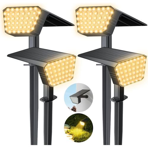 Shiba-Spot Solaire Extérieur, 4 Pièces 44 Led Éclairage Extérieur Solaire Avec 3 Modes D'éclairage, Étanche Ip65 Lampe Solaire Ext[9