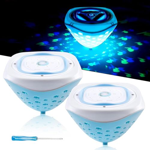 SHIBA-2 Pièces Lumière Piscine Flottante, Lampe Piscine, Éclairage De Piscine Lumières De Piscine Flottantes Lumiere Piscine Ip67 [1