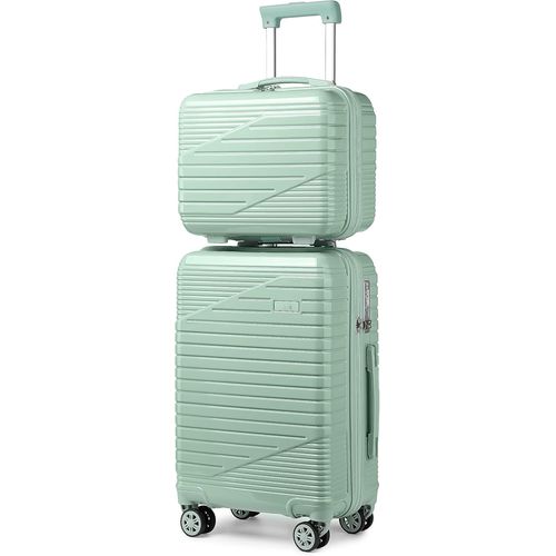 GOTHICANA BY EMPSet De Bagages Lot De 2 Valises Pc Trolley Valise Rigide À Roulettes Con Vanity Case 8 Roues 360° Poignée Télescopique Verrouillage Tsa Set De Valises 55Cm